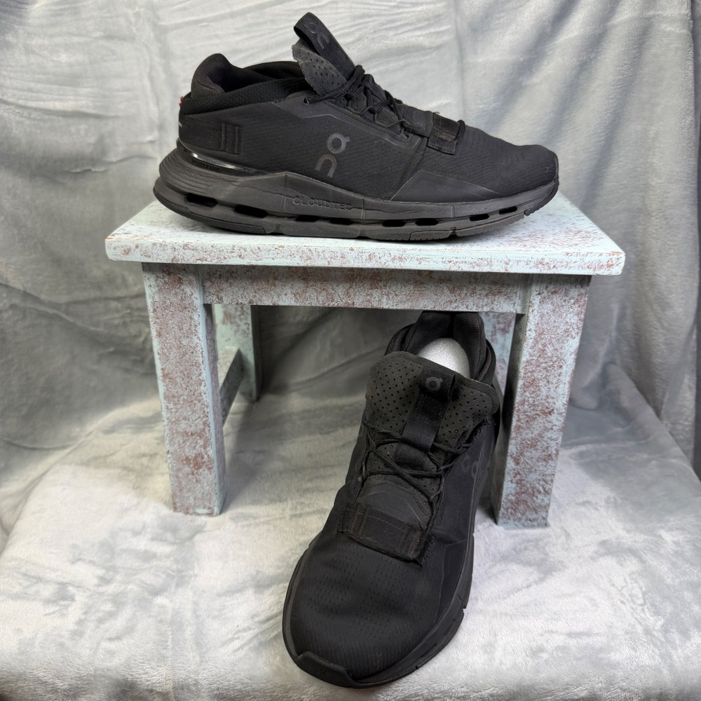 On Cloudnova X Black Eclipse Sneakers Mens 9 CloudTec Swiss Engineering Low Top